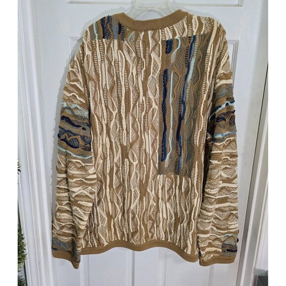 Coogi Australia Mens Brown Chunky Knit Sweater Pullover Long Sleeve Size XL - Picture 4 of 9